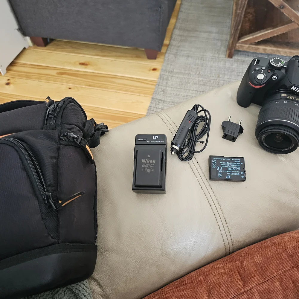 Nikon Black DSLR with Zoom Lens